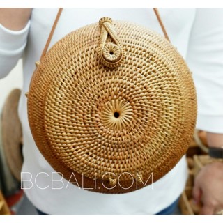 round circle design handmade hand woven ata grass rattan bali